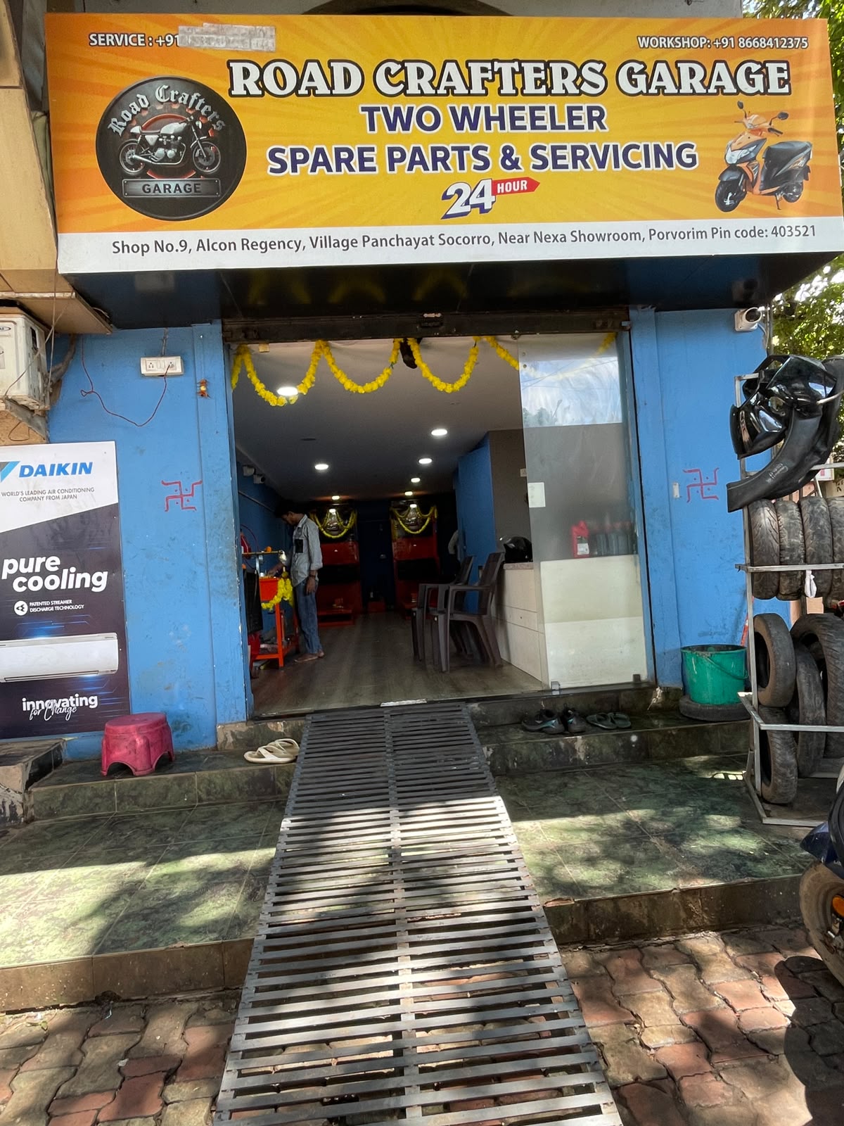 Road Crafters Garage Official Front Storefront Signboard & Entrance